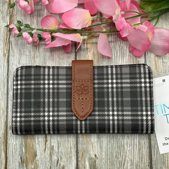 WOMEN’S ALEXANDRIA SLIM Plaid Print Wallet Bag Purse - Picture 1 of 3